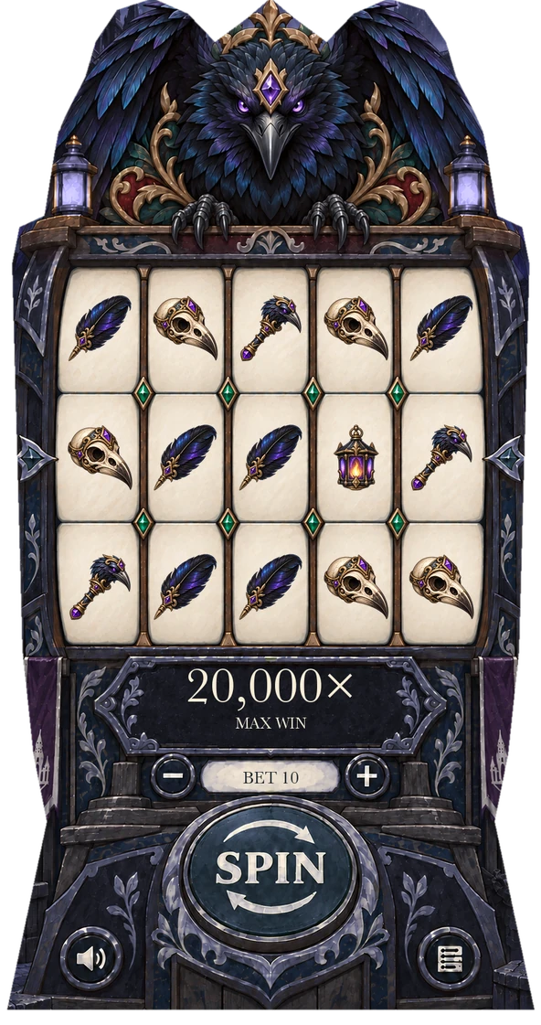Dark raven cabinet with mysterious night relics
